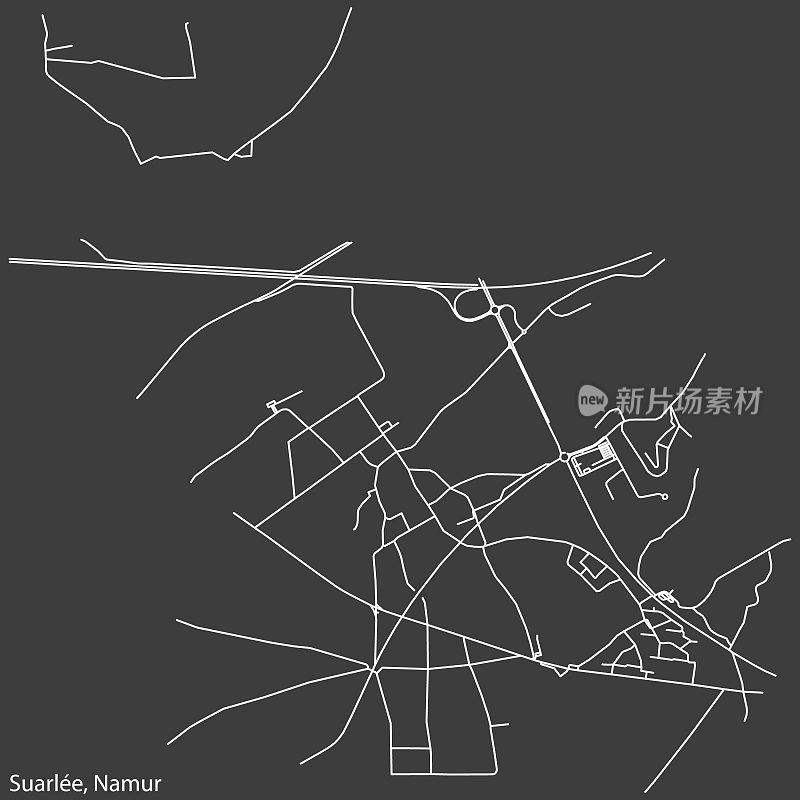 Street roads map of the SUARLÉE DISTRICT, NAMUR